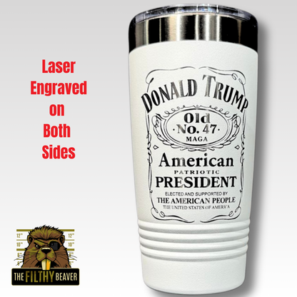 Trump Whiskey 20oz Tumbler | Patriotic Laser Engraved Drinkware