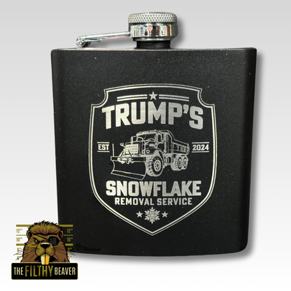 Trump Snowflake Removal Service Flask | Making Winter Great Again | The Filthy Beaver