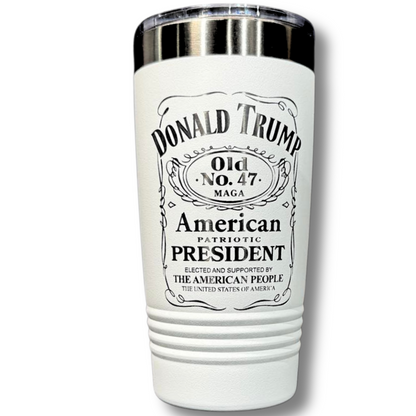 Trump Whiskey 20oz Tumbler | Patriotic Laser Engraved Drinkware