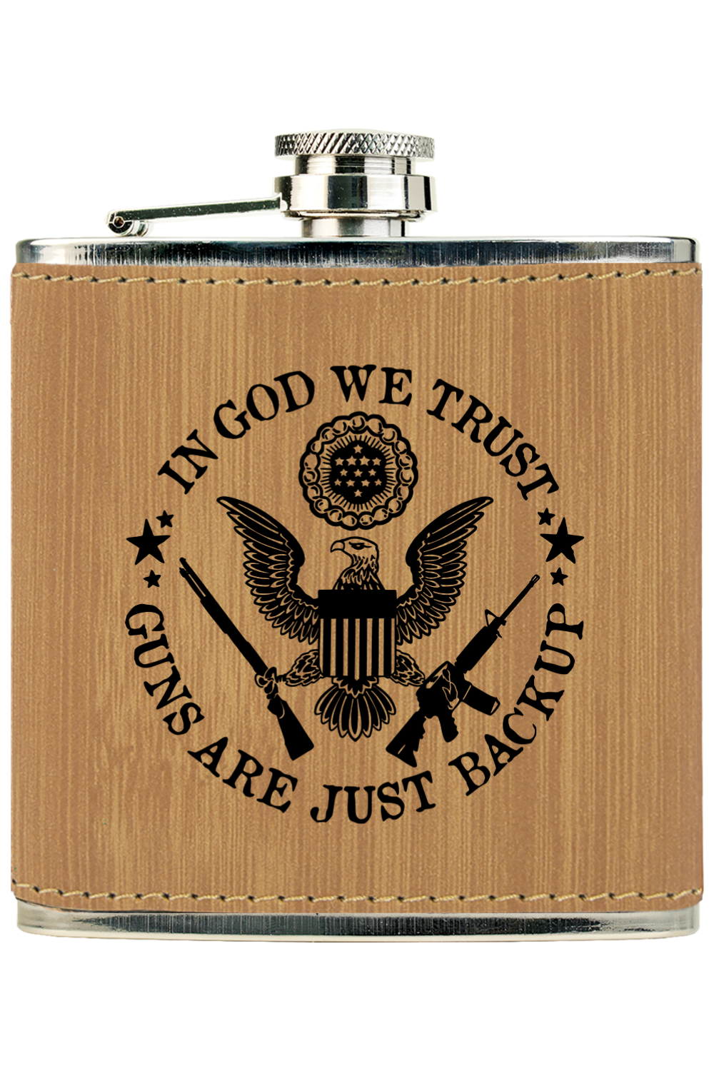 In God We Trust Flask | Patriot's Backup Plan | The Filthy Beaver