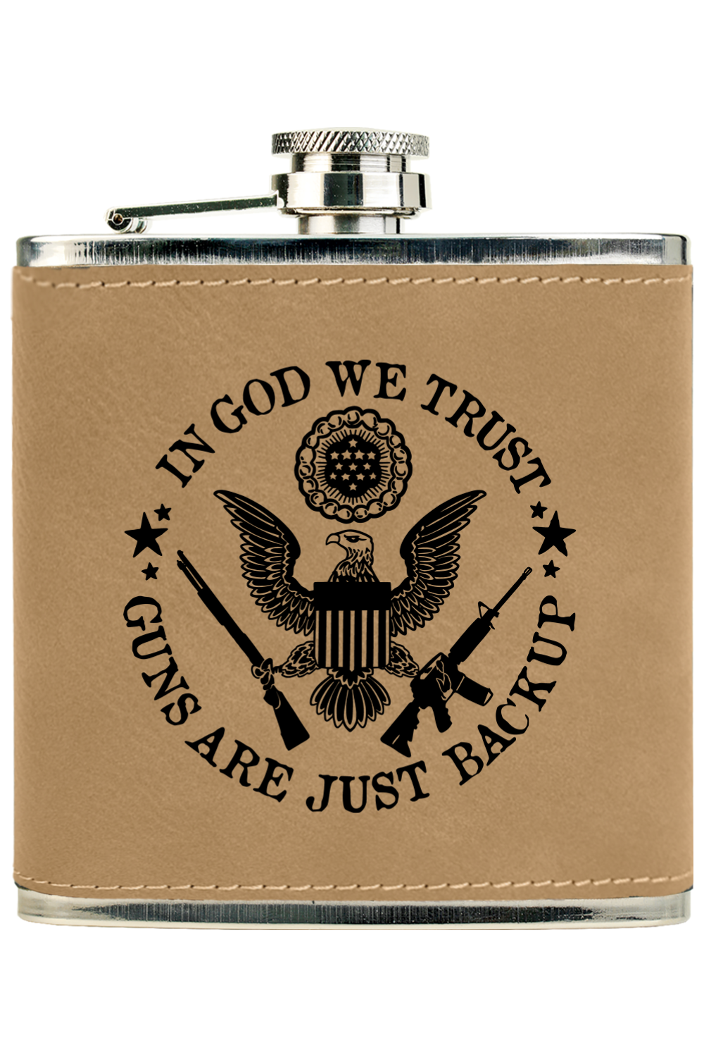 In God We Trust Flask | Patriot's Backup Plan | The Filthy Beaver