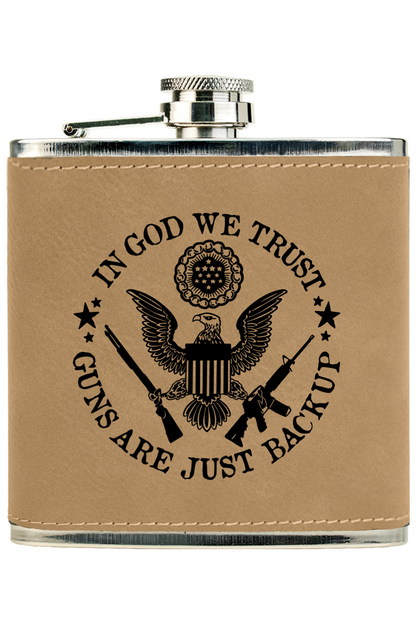 In God We Trust Flask | Patriot's Backup Plan | The Filthy Beaver