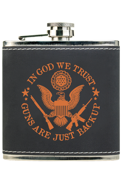 In God We Trust Flask | Patriot's Backup Plan | The Filthy Beaver